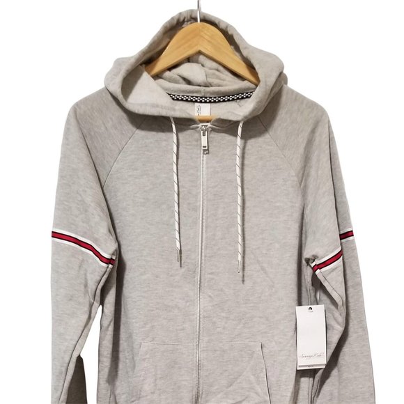 Mens Gray Hoodie Zip Front Hooded Sweatshirt New - Picture 5 of 11